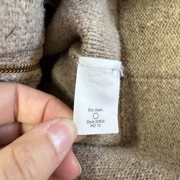 J.Crew Sweater Womens Medium Beige Full Zip Mock Neck Knit Cardigan Jacket 32804 - Picture 4 of 7